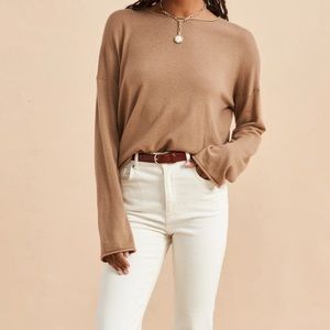 NWT La Ligne Featherweight Roll Neck in Tan (XS)